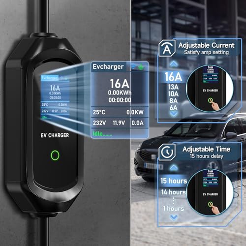 Portable 16Amp Level 1 EV Charger with Extension