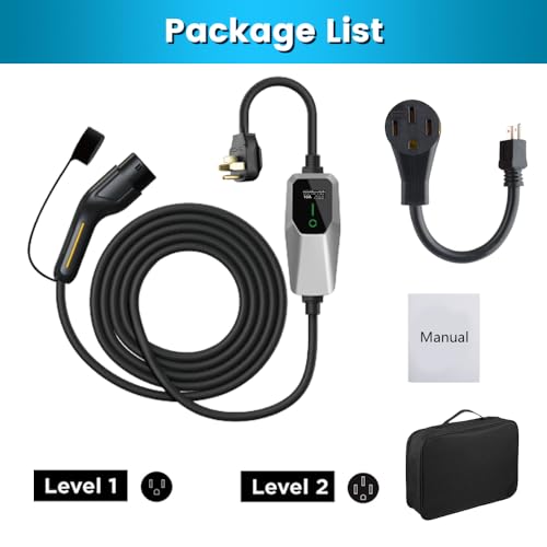 Portable EV Charger 240V 32A with 26ft Cable