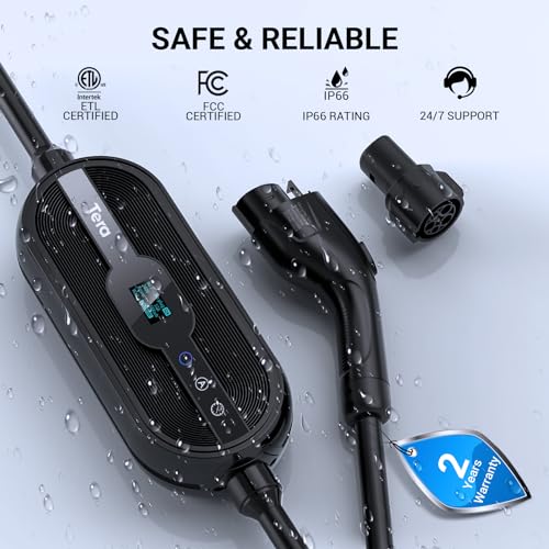 Tera EV Charger: Level 1 & 2, Wi-Fi, 25FT Cable