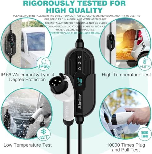 AIMILER Level 2 EV Charger with 25ft Cable