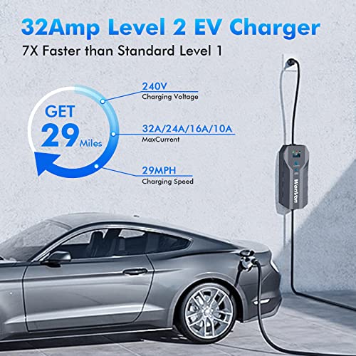 WonVon 32A Level 2 Portable EV Charger
