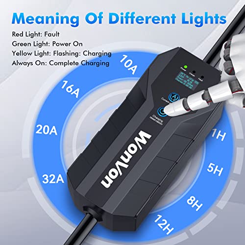 WonVon 32A Level 2 Portable EV Charger