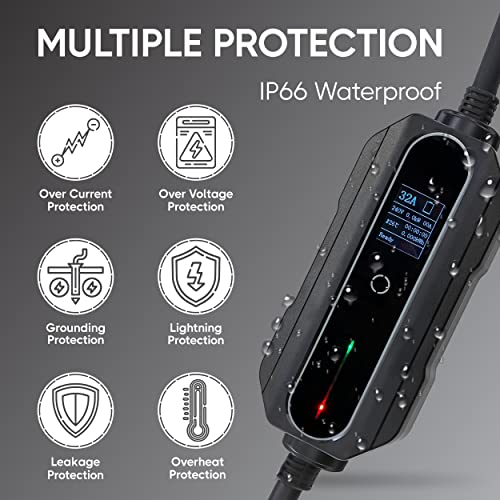 Portable Level 2 EV Charger with WiFi Monitoring