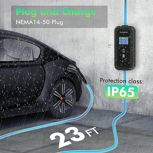 Adjustable 240V EV Charger with 23 Ft Cable