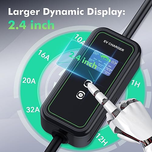 Adjustable 240V EV Charger with 23 Ft Cable
