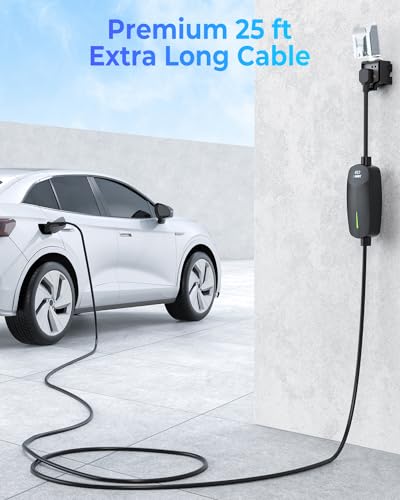 Portable Level 2 EV Charger with 25ft Cable
