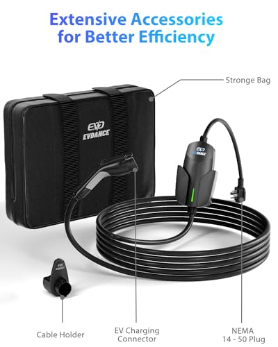 Portable Level 2 EV Charger with 25ft Cable