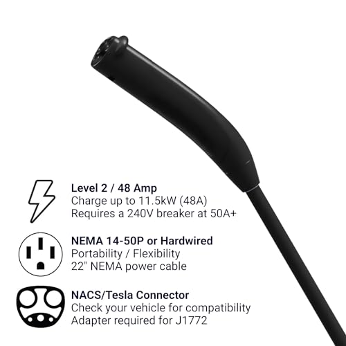 Emporia Level 2 EV Charger with Tesla Compatibility