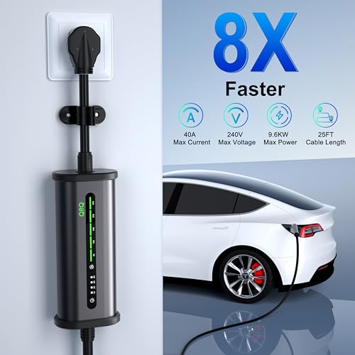 Portable Smart WiFi Enabled EV Charger 40A 240V