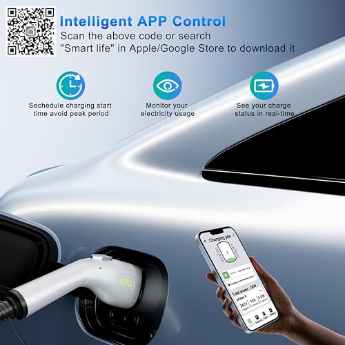 Portable Smart WiFi Enabled EV Charger 40A 240V