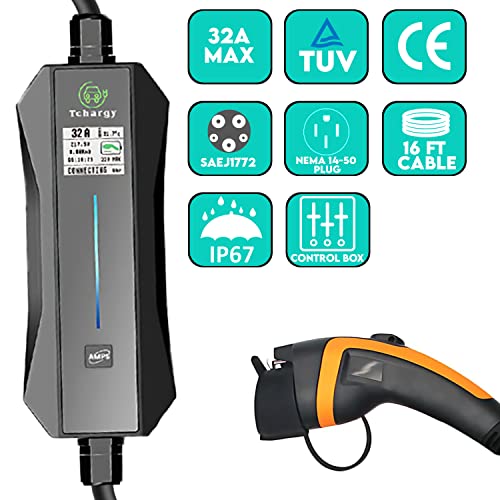Adjustable Smart EV Charger with Portable 16ft Cable