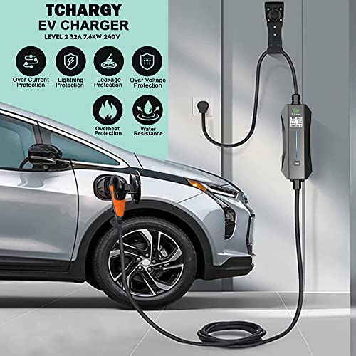Adjustable Smart EV Charger with Portable 16ft Cable