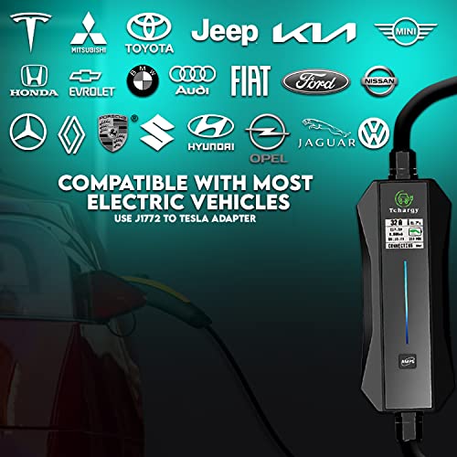 Adjustable Smart EV Charger with Portable 16ft Cable