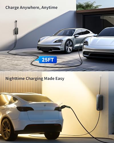 Ecogenix Carbon Fiber Level 1&2 EV Charger for Tesla/J1772, Portable 16Amp