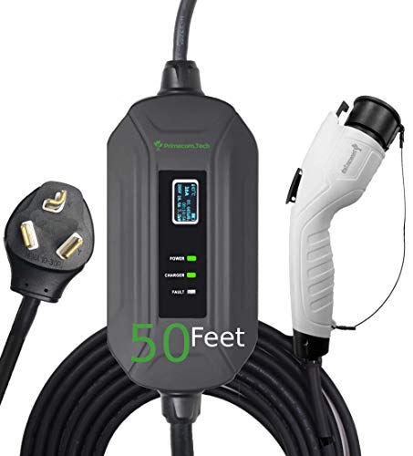 PRIMECOM Portable Smart EV Charger, 220V/240V, 16Amp, NEMA 10-30P