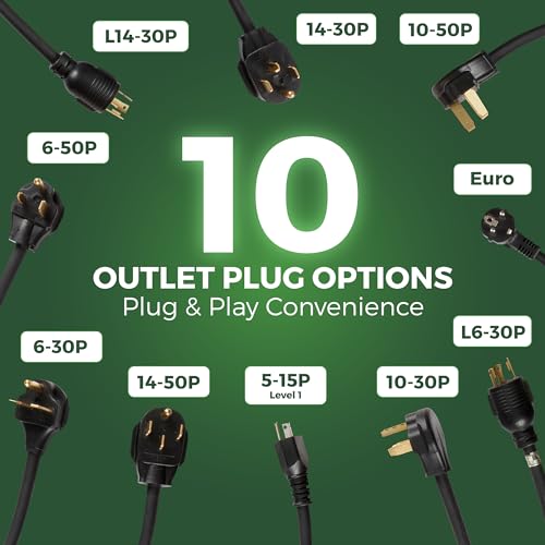 PRIMECOM Portable Smart EV Charger, 220V/240V, 16Amp, NEMA 10-30P