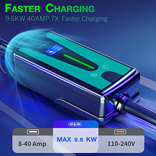 Smart Home WiFi EV Charger, Wall Mount & Portable