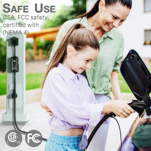 Smart WiFi EV Charger, Level 2, Wall/Portable, 40A