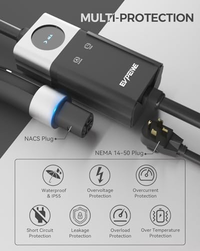 Portable 25ft Level 1 EV Charger for Tesla