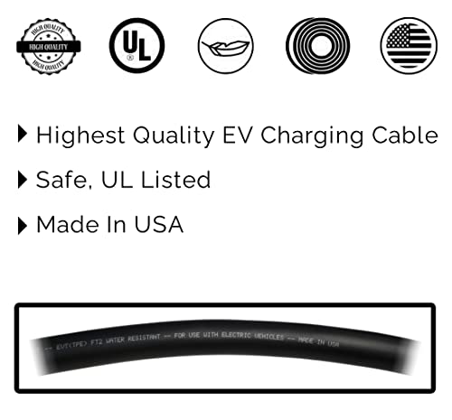 20ft 48amp J1772 EV Extension Cable, USA-Made