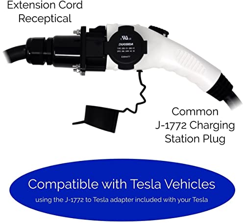 20ft 48amp J1772 EV Extension Cable, USA-Made