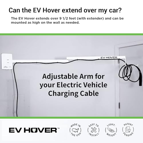 EV Cable Management System | Extendable Charging Arm | 6.5ft | Made in USA | White