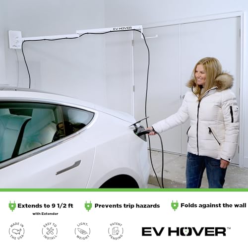 EV Cable Management System | Extendable Charging Arm | 6.5ft | Made in USA | White