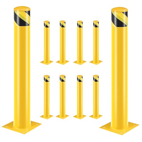 Yellow Parking Bollard Post｜52'' H 4.5'' D Steel