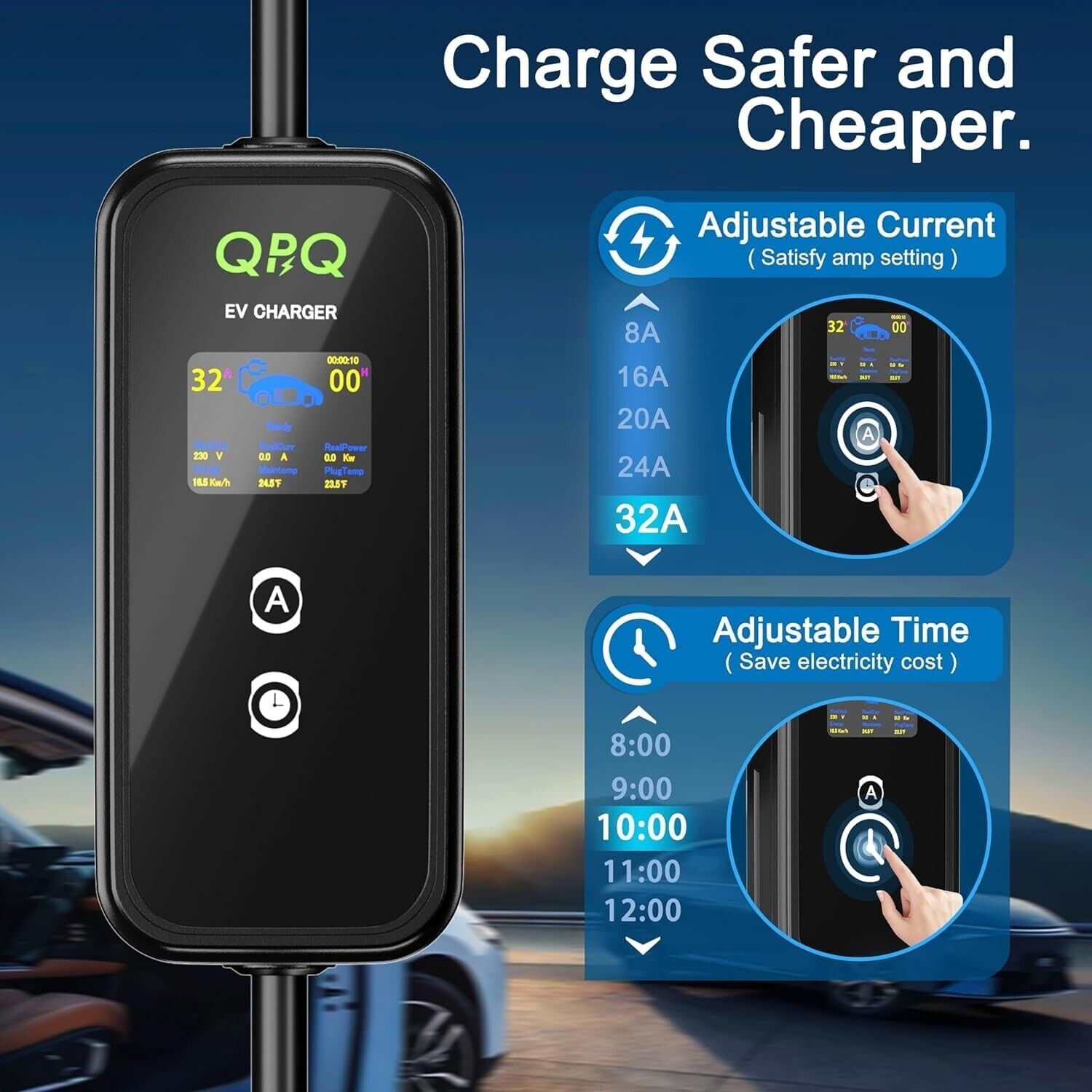 Portable Level 2 EV Charger 32Amp 110V-240V