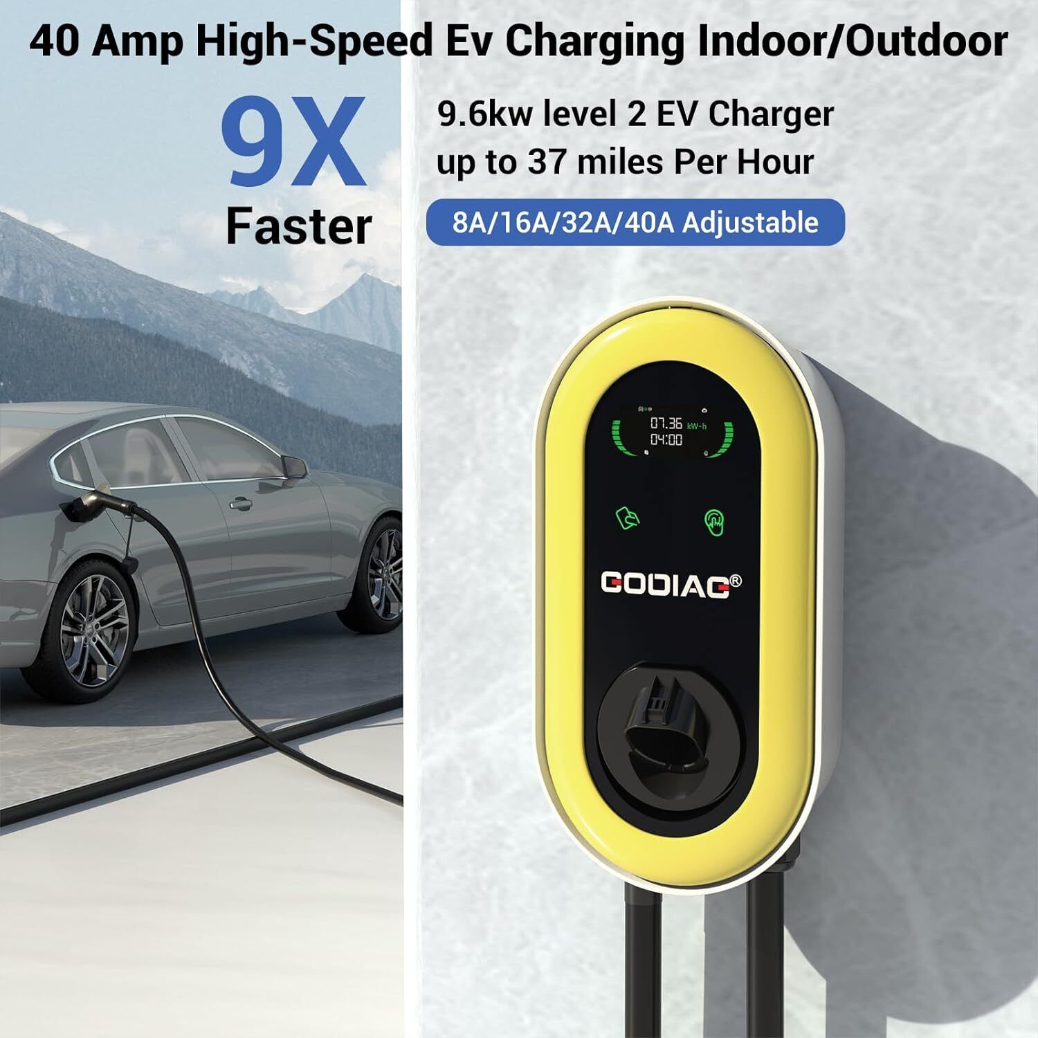 40Amp/9.6kw EV Fast Home Charging Station