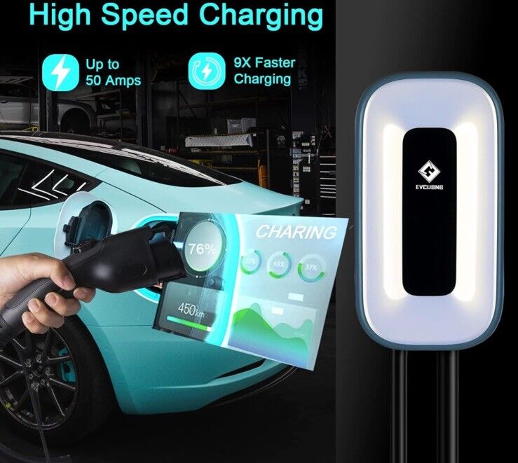 Compact EVCUBNB Level 2 EV Charger, 50A Station