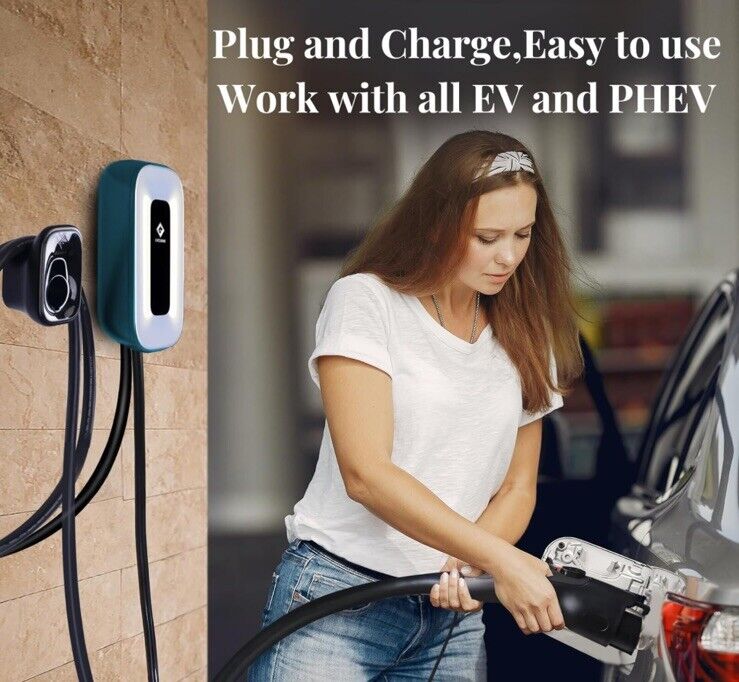 Compact EVCUBNB Level 2 EV Charger, 50A Station