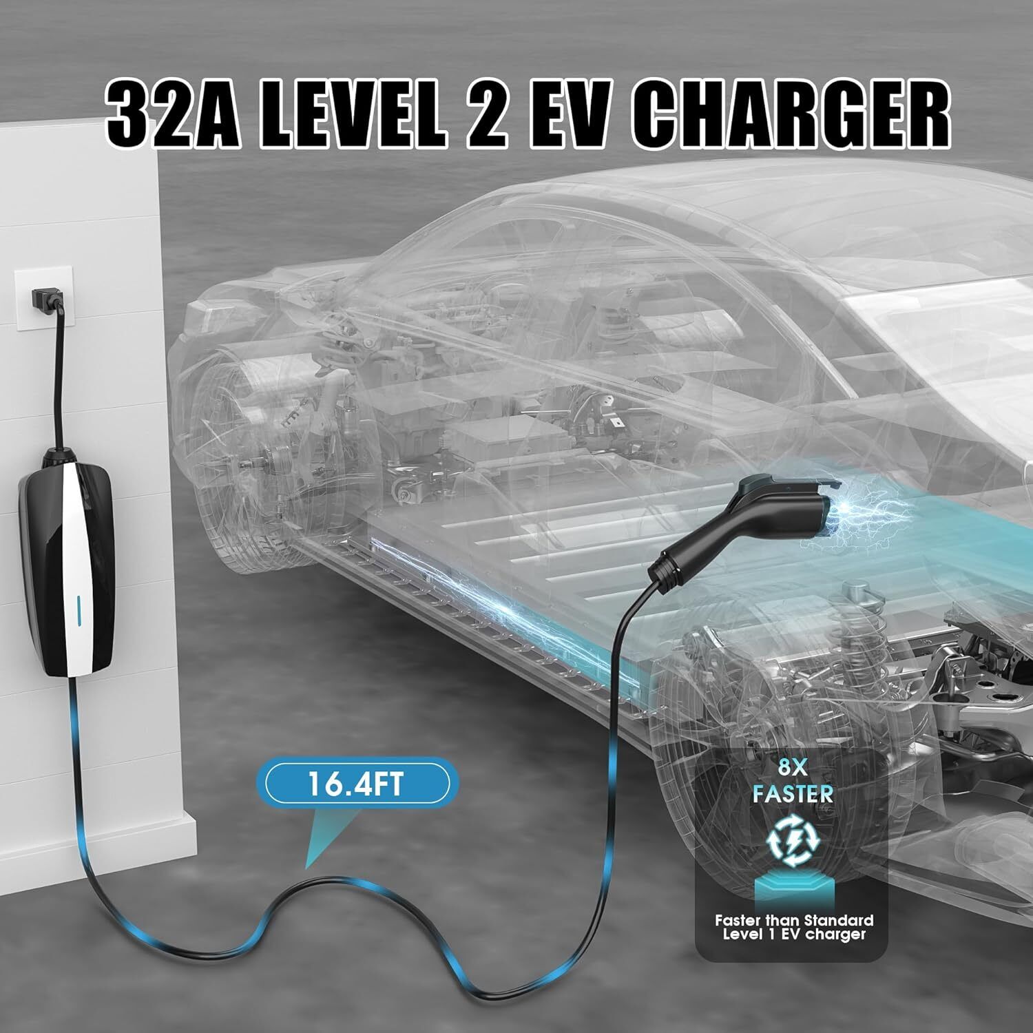 Portable Level 2 EV Charger 32A 7KW 240V