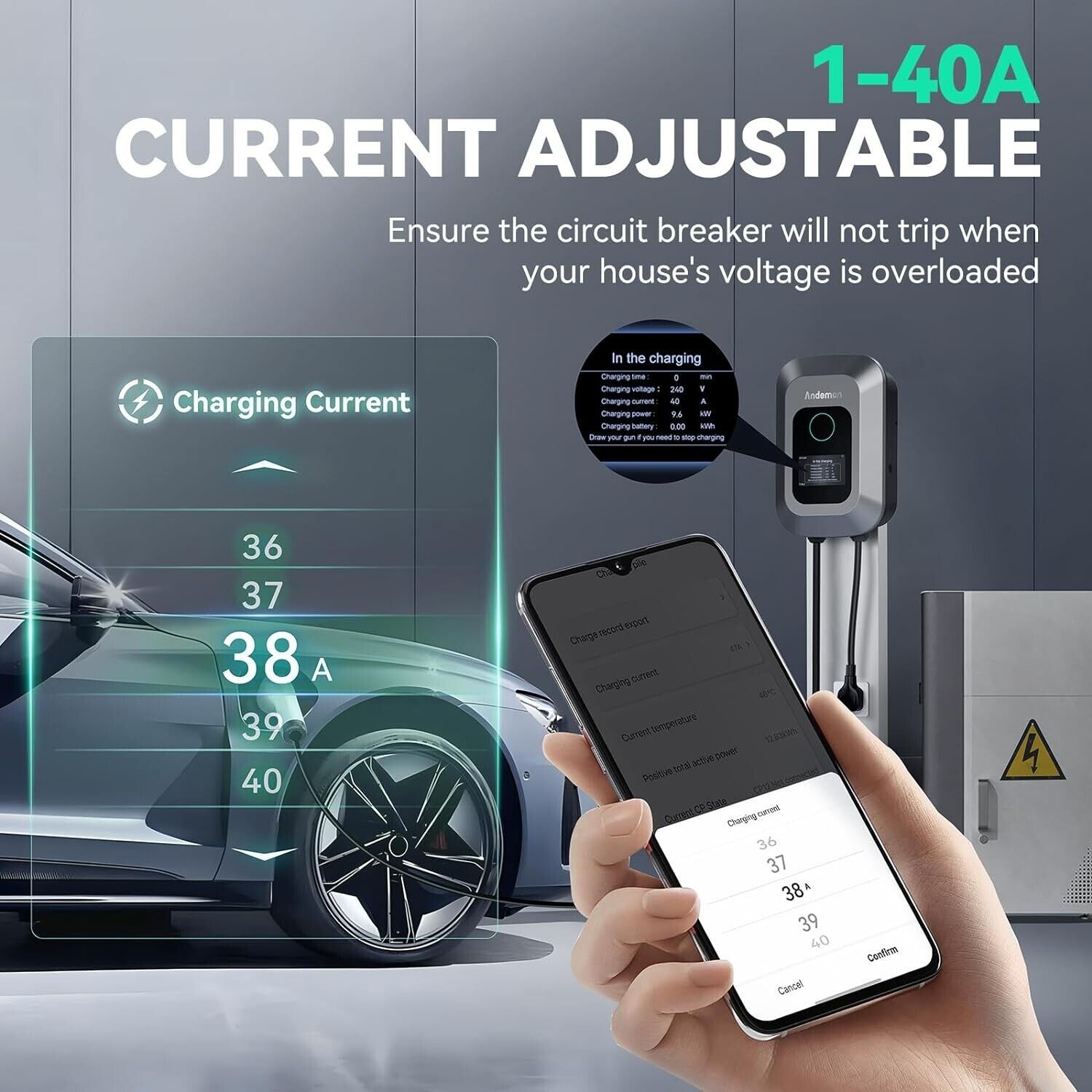 Smart 40 Amp Level 2 EV Charger with RFID
