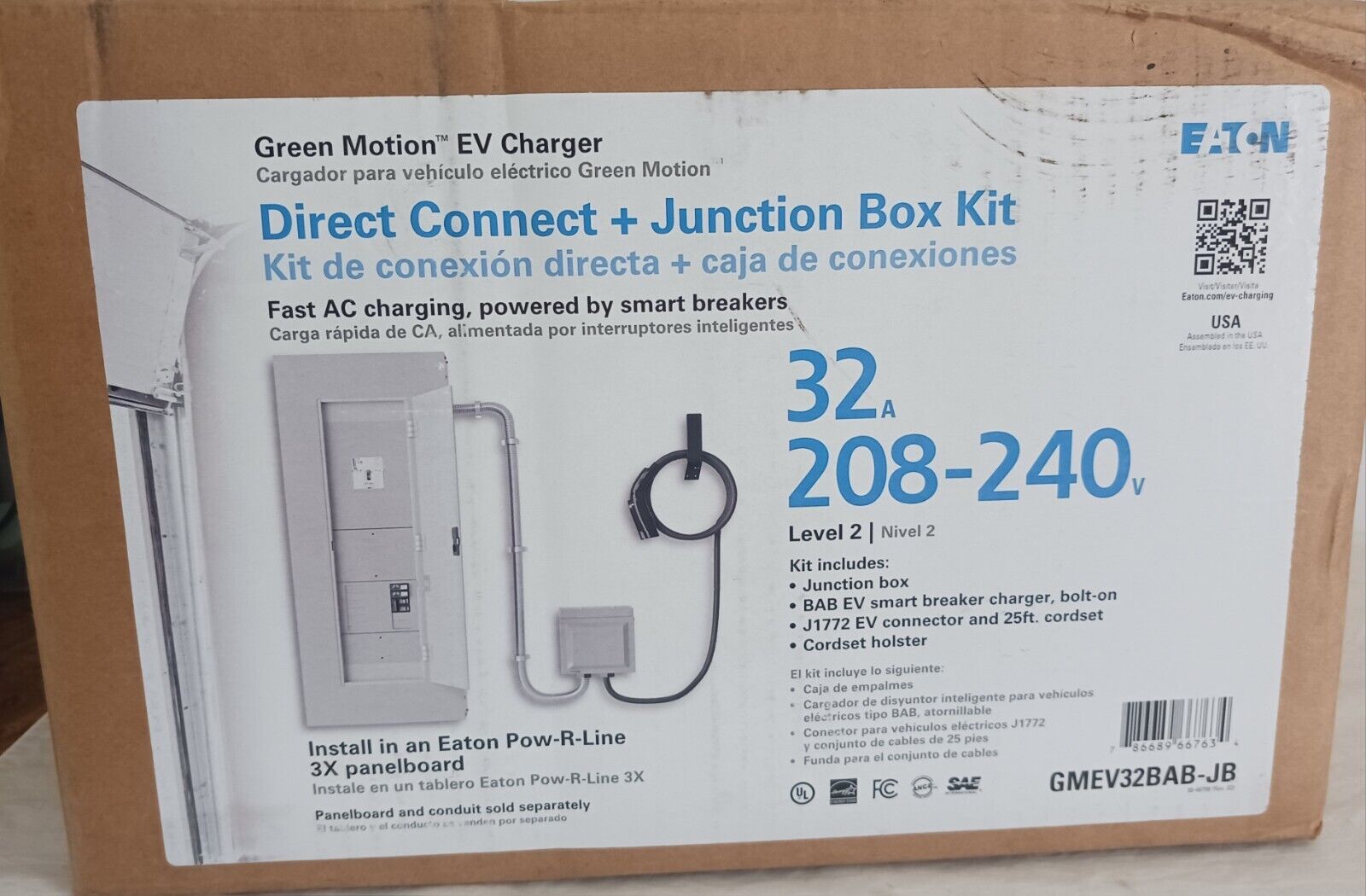 Green Motion Level 2 EV Charger, 32A/40A Plug-In