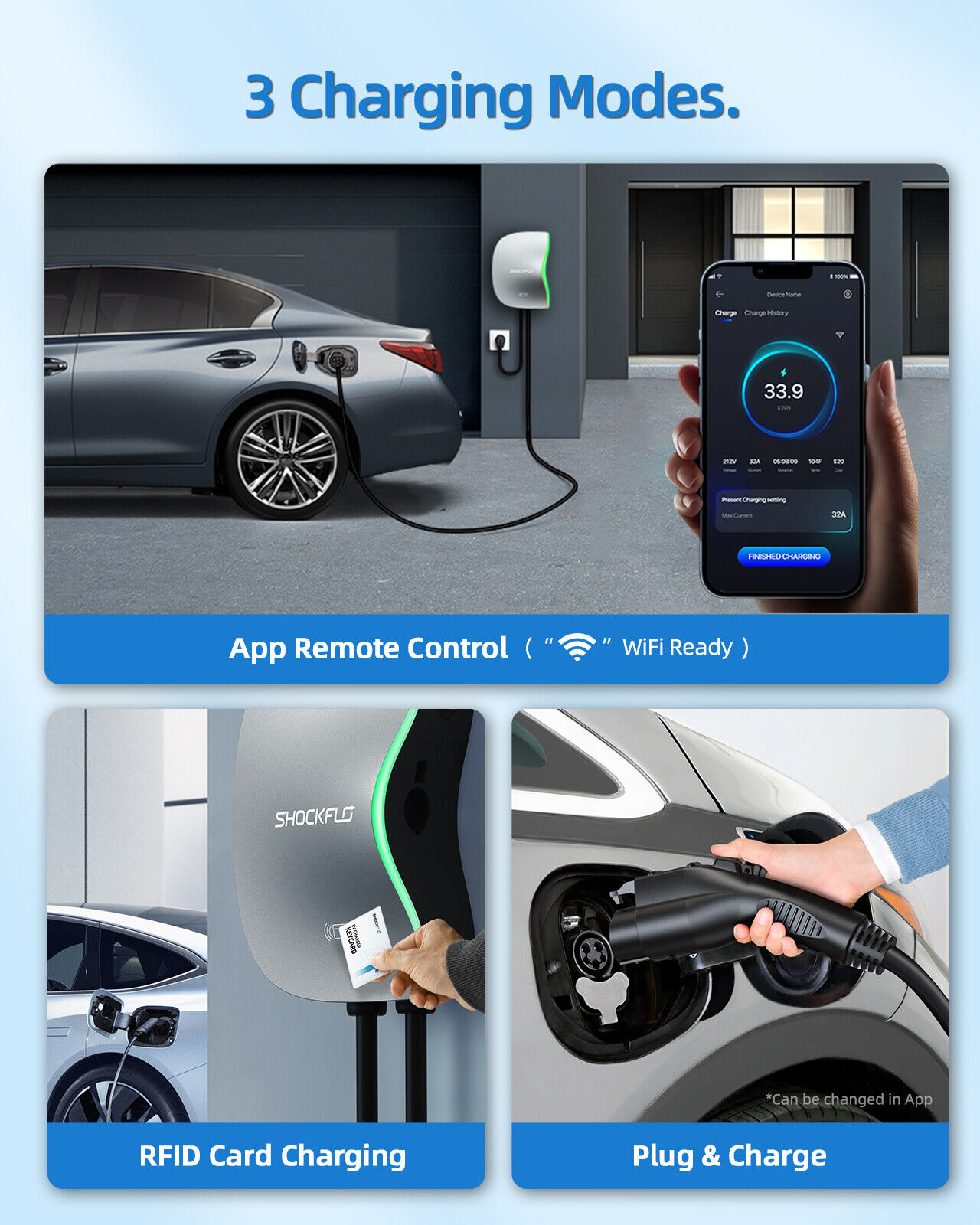 48A Level 2 EV Charger with RFID Card