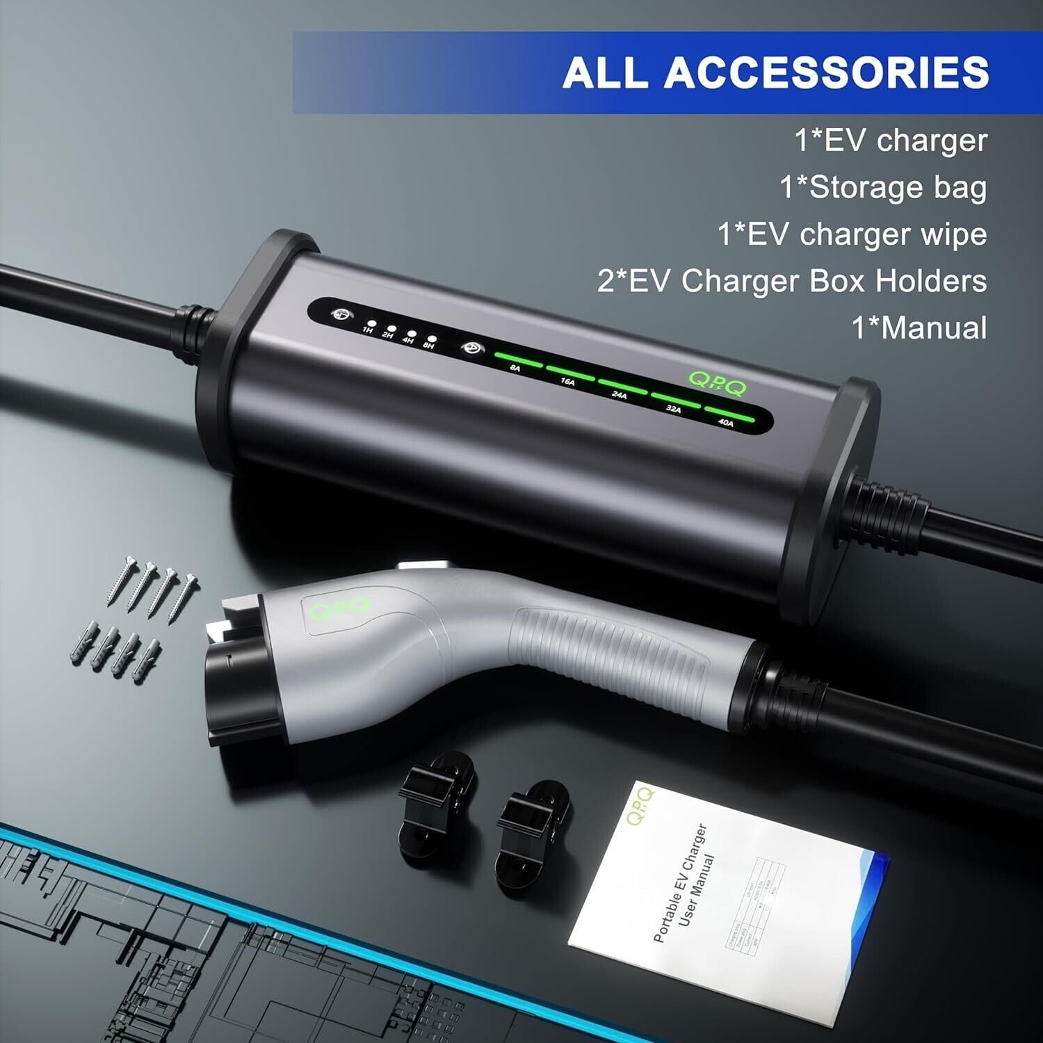 Portable Level 2 EV Charger 40A 240V NEMA