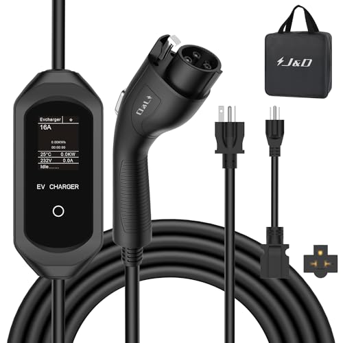 Portable EV Charger, NEMA 6-20 Plug, 110-240V