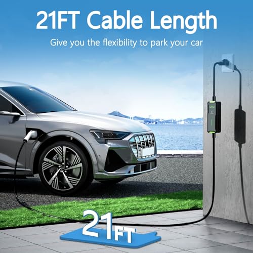 Portable Level 1-2 EV Charger with 21 FT Cable