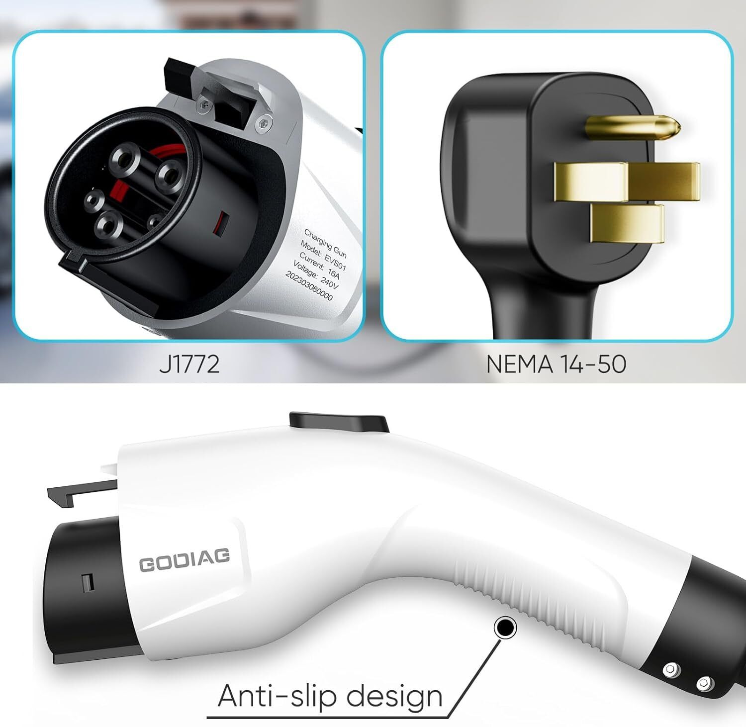 Level 2 Electric Car Charger NEMA 14-50 Plug