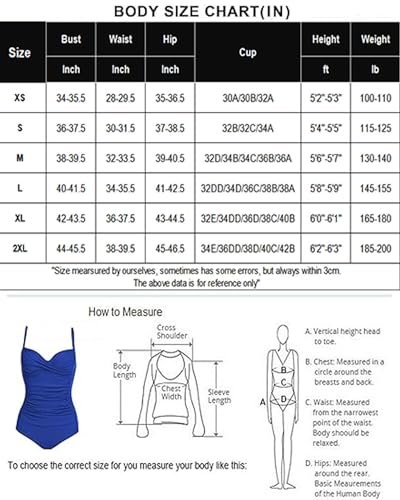 Ekouaer Vintage One-Piece Swimsuit, Blue, Size Large