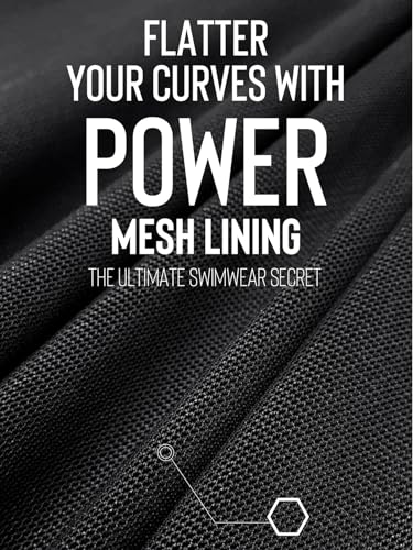 CUPSHE Women's Tummy Control One Piece Swimsuit Solid Black