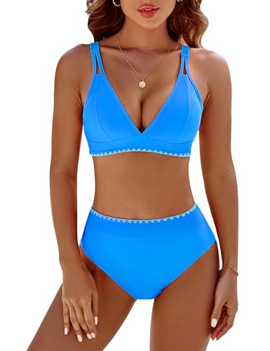 BMJL Women's V-Neck High Waisted Bikini Set