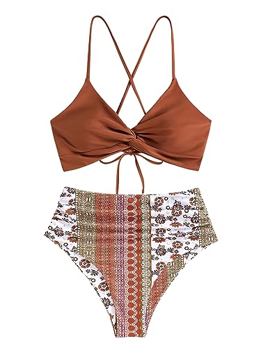 ZAFUL Twist High Waisted Bikini - Tummy Control Swimwear