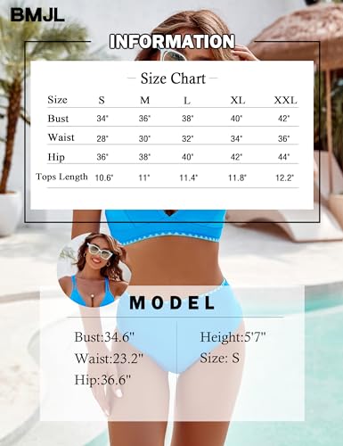 BMJL Women's V-Neck High Waisted Bikini Set