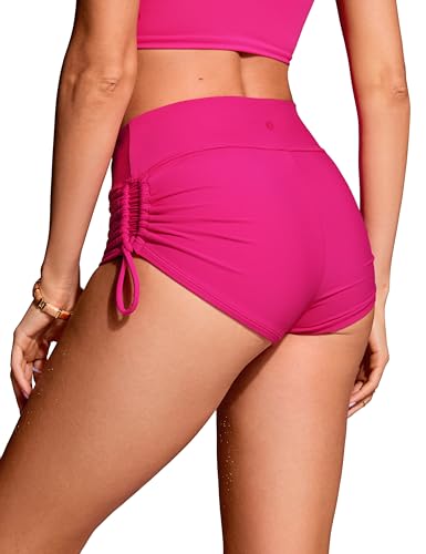 Women's High Waisted Swim Shorts in Granita Pink
