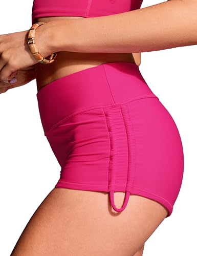 Women's High Waisted Swim Shorts in Granita Pink