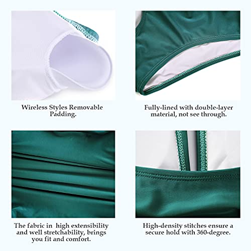 Vintage Retro Tummy Control One Piece Swimsuit Black