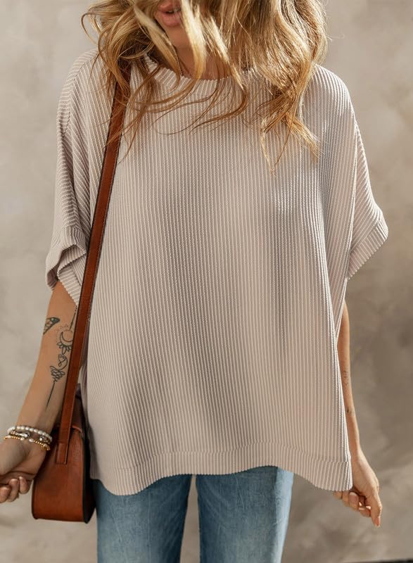 Dokotoo Women's Textured Waffle Knit Top - Apricot