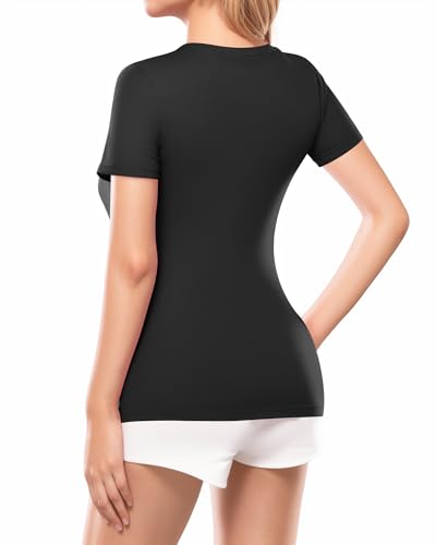 Deep V Neck Slim Fit Women's Tee Tops